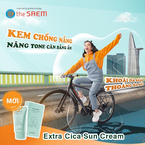 Kem Chống Nắng Chiết Xuất Rau Má, Nâng Tone, Cân Bằng Ẩm the SAEM Eco Earth Extra Cica Sun Cream 50g