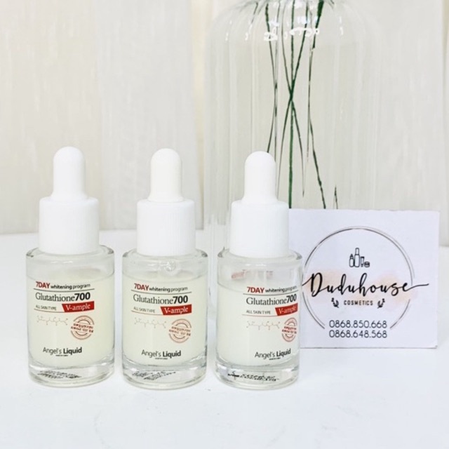 ( MINISIZE 5ml) Tinh chất dưỡng trắng, mờ thâm, làm đều màu da Angel's Liquid 7 Day Whitening Glutathione 700 SERUM