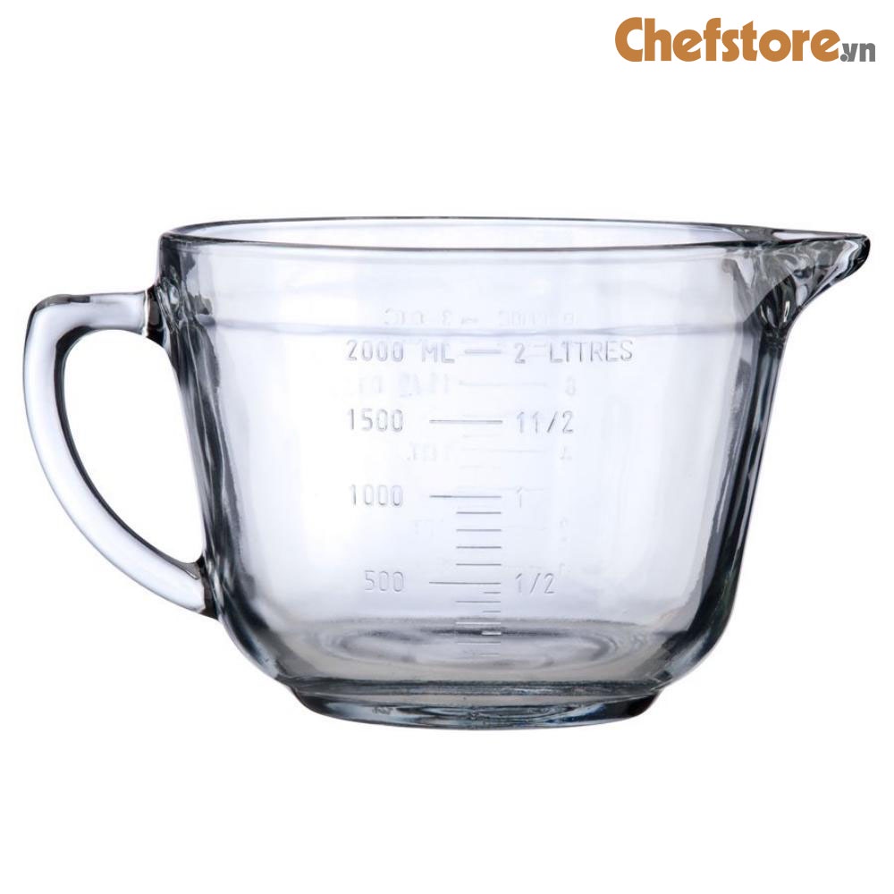 Ca Đong Chất Lỏng 💥 Cốc Chia Vạch Tô Thủy Tinh Làm Bánh Trộn Bột Size 2000 ml Chính Hãng ANCHOR HOCKING MỸ