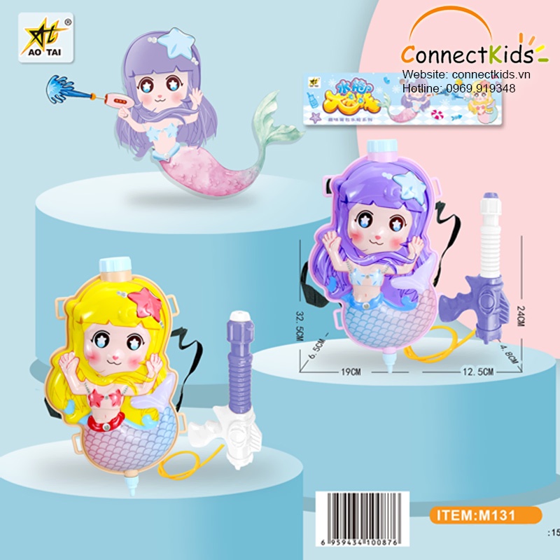Balo súng bắn nước hình nhân vật hoạt hình cho bé chất liệu nhựa cao cấp NHUA01_tiencatim CONNECTKIDS