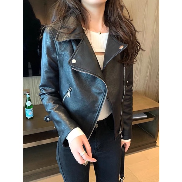 ÁO KHOÁC DA - áo khoác da nữ form rộng Áo khoác da cổ bẻ dáng rộng unisex ⚡️ (Hàng loại 1 CAO CẤP)