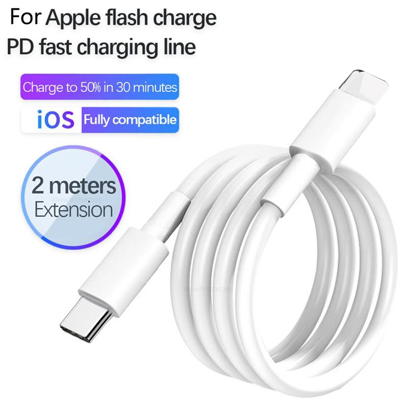 Dây Cáp Sạc Nhanh USB C 2M 20W PD Cho iPhone 13 12 Pro Xs Max SE 8 Plus iPad