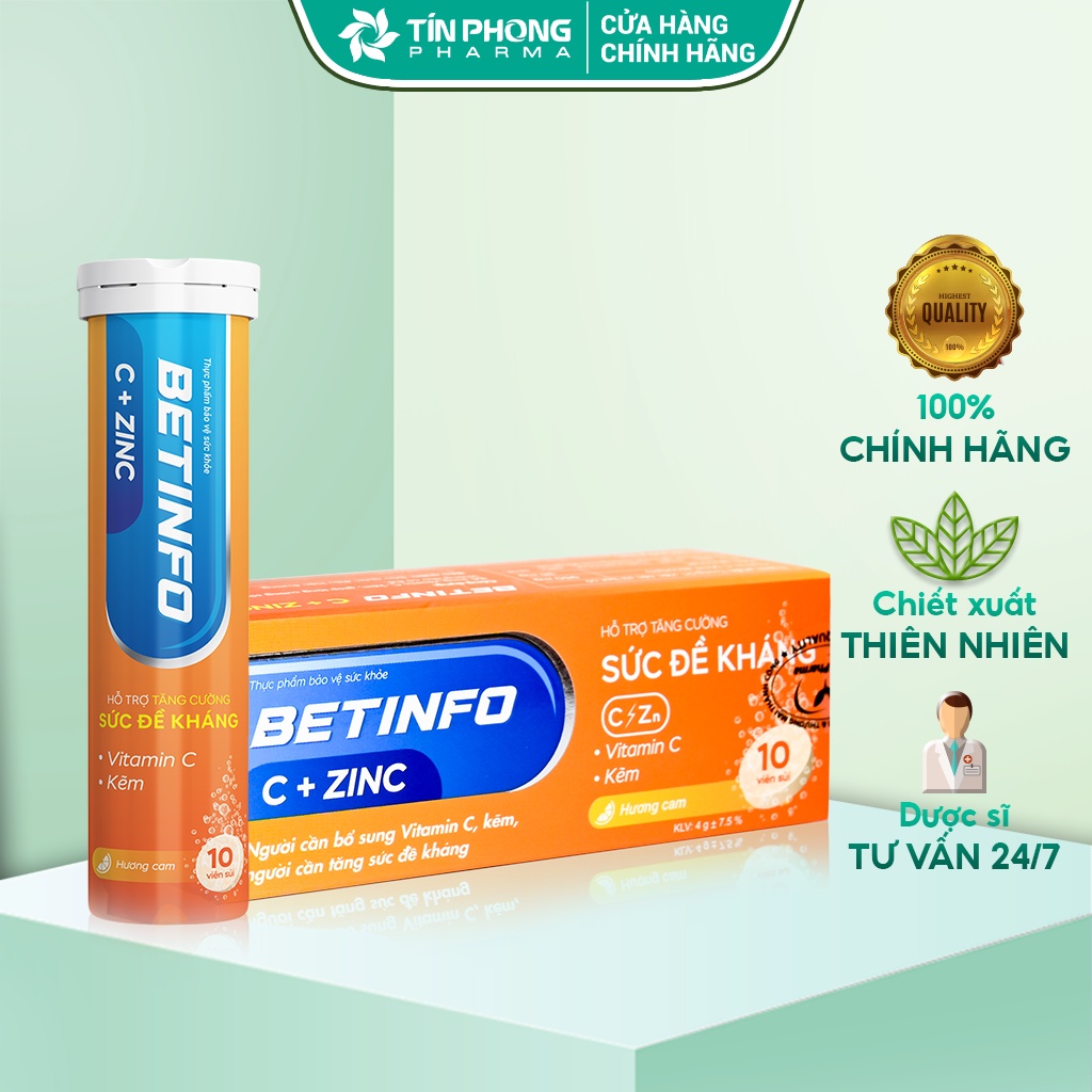 Viên Sủi Betinfo Bổ Sung Vitamin, Khoáng Chất, Hỗ Trợ Tăng Cường Sức Đề Kháng Khỏe Cho Cả Nhà TTP048