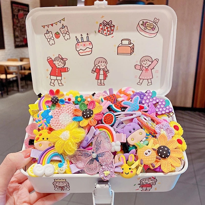 Set Kẹp Tóc Kiểu Dáng Công Chúa Phong Cách Hàn Quốc Cổ Điển Thanh Lịch Cho Bé Gái