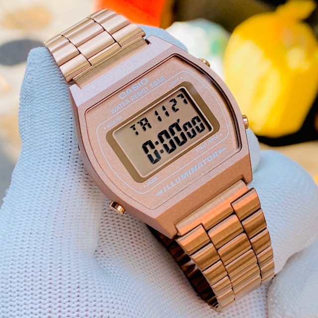 ĐỒNG HỒ CASIO DÂY KIM LOẠI ROSE GOLD NỮ - B640WC 35,8mm