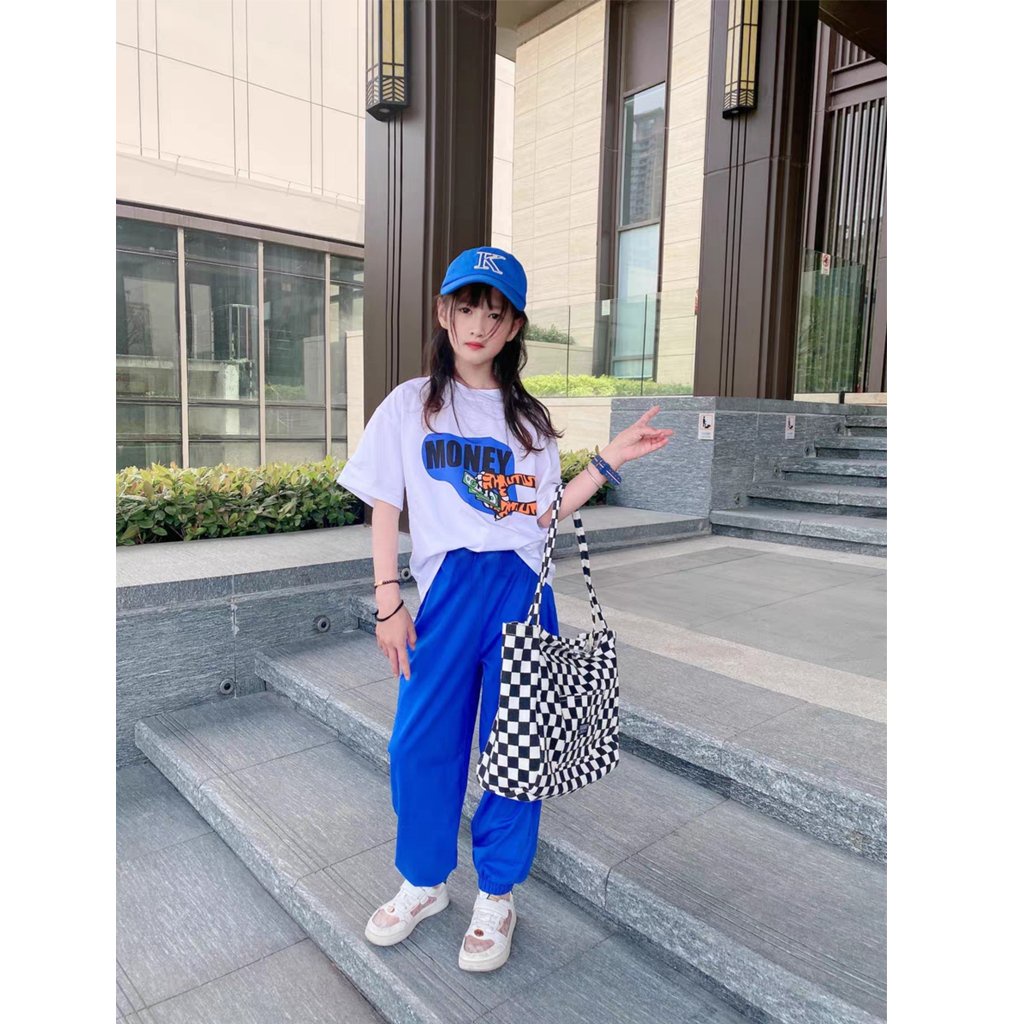 Set bộ quần áo trẻ em dành cho bé gái 18-45kg mẫu "MONEY". MA57.