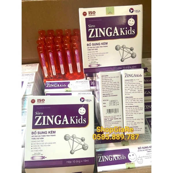 Siro Zinga Kids bổ sung kẽm, hỗ trợ ăn ngon, tăng cường sức khỏe, đề kháng, miễn dịch chống còi xương