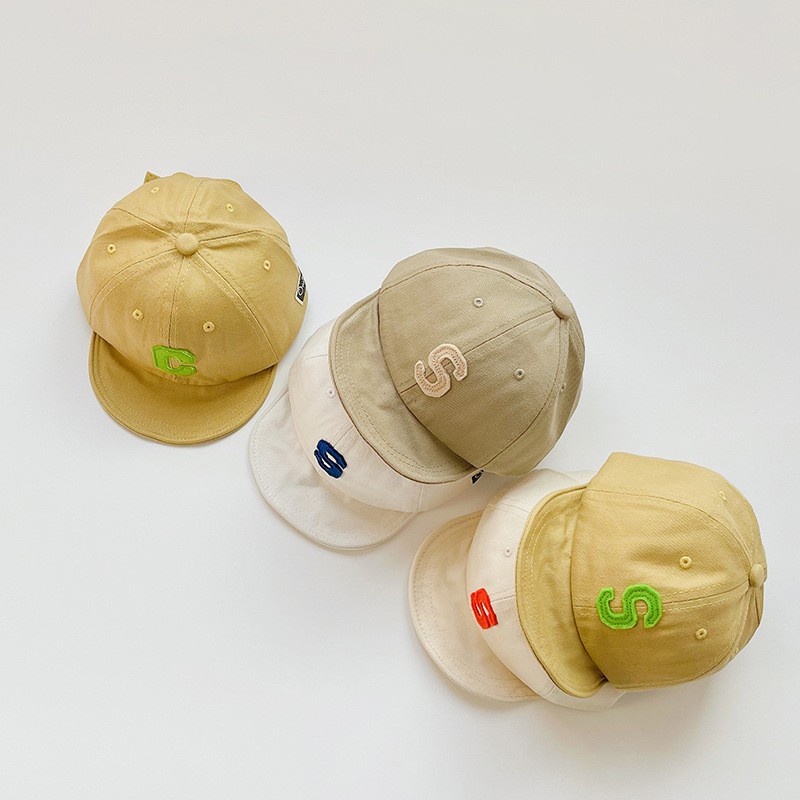 Baby Hat Solid Color C Letter Soft Brim Kids Baseball Cap