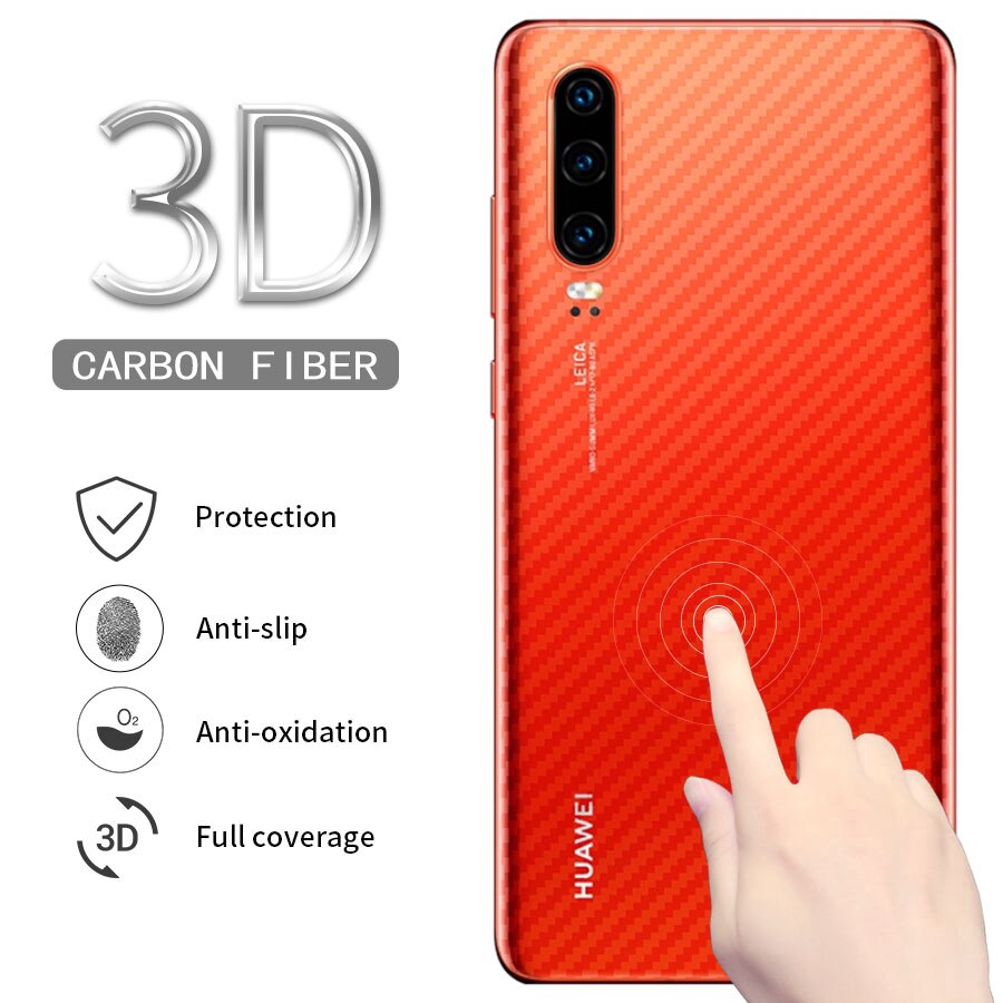 Screen Protector 3D Clear Carbon Fiber Back Film Stickers for Huawei P20 P30 Pro Nova 5T 4 4e 3 3i