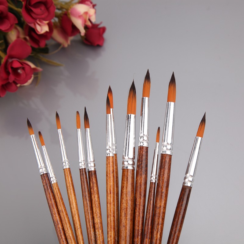 Set 12 Cọ Vẽ Màu Nước Chuyên Nghiệp Tiện Dụng