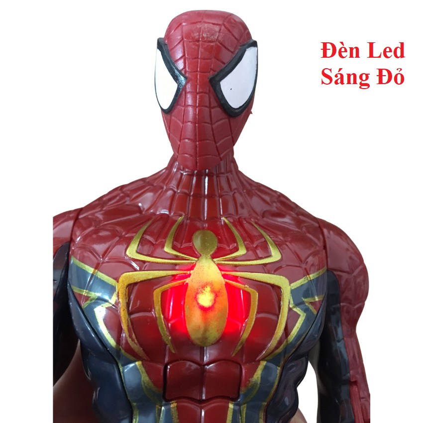 Đồ Chơi Mô Hình Spiderman - Người Nhện Nhựa Đặc Cao 30cm Có Đèn Led Đỏ Và Phát Nhạc - MEOMEOSHOP2021