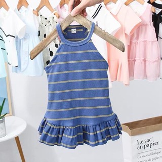 Váy cổ yếm bé gái