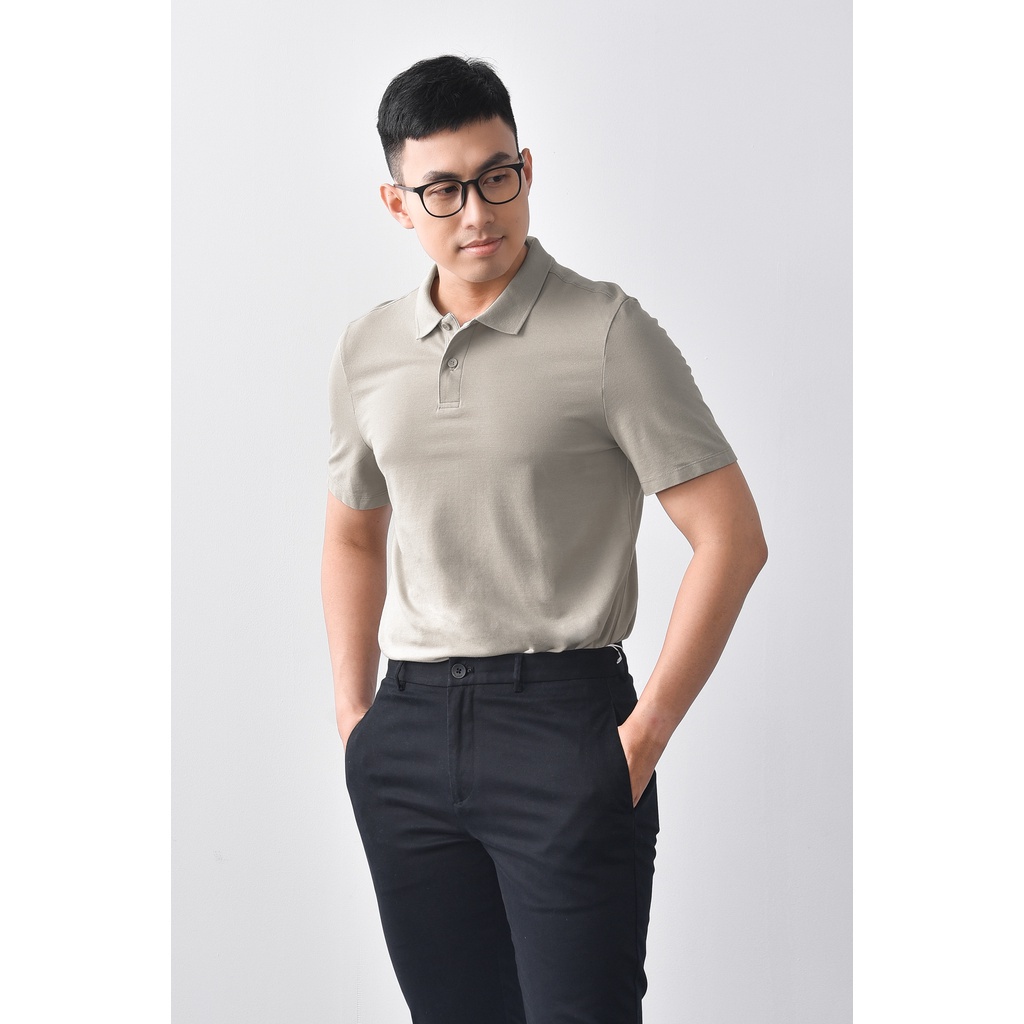 Áo Polo Nam Cổ Viền Nẹp Trụ Trơn Form Fitted - Routine 10S21POL007