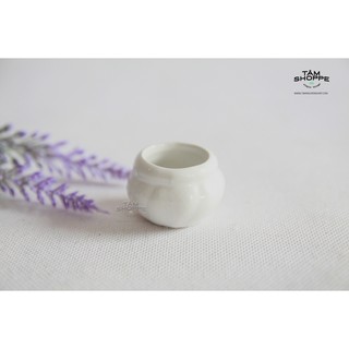 CHẬU GỐM NHÍ MÀU TRẮNG SỐ 09 (NHIỀU KIỂU)
