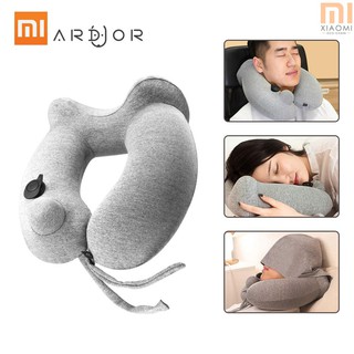 S☆S Xiaomi Mijia Inflatable Neck Pillow Portable U-shaped Pillow Travel Airplane Outdoor U-Pillow Dual Humps Removable W