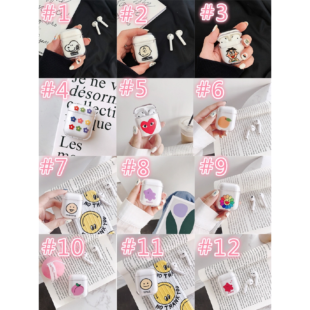 Vỏ Bảo Vệ Hộp Đựng Tai Nghe Airpods Trong Suốt In Hình Mặt Cười Dễ Thương | BigBuy360 - bigbuy360.vn