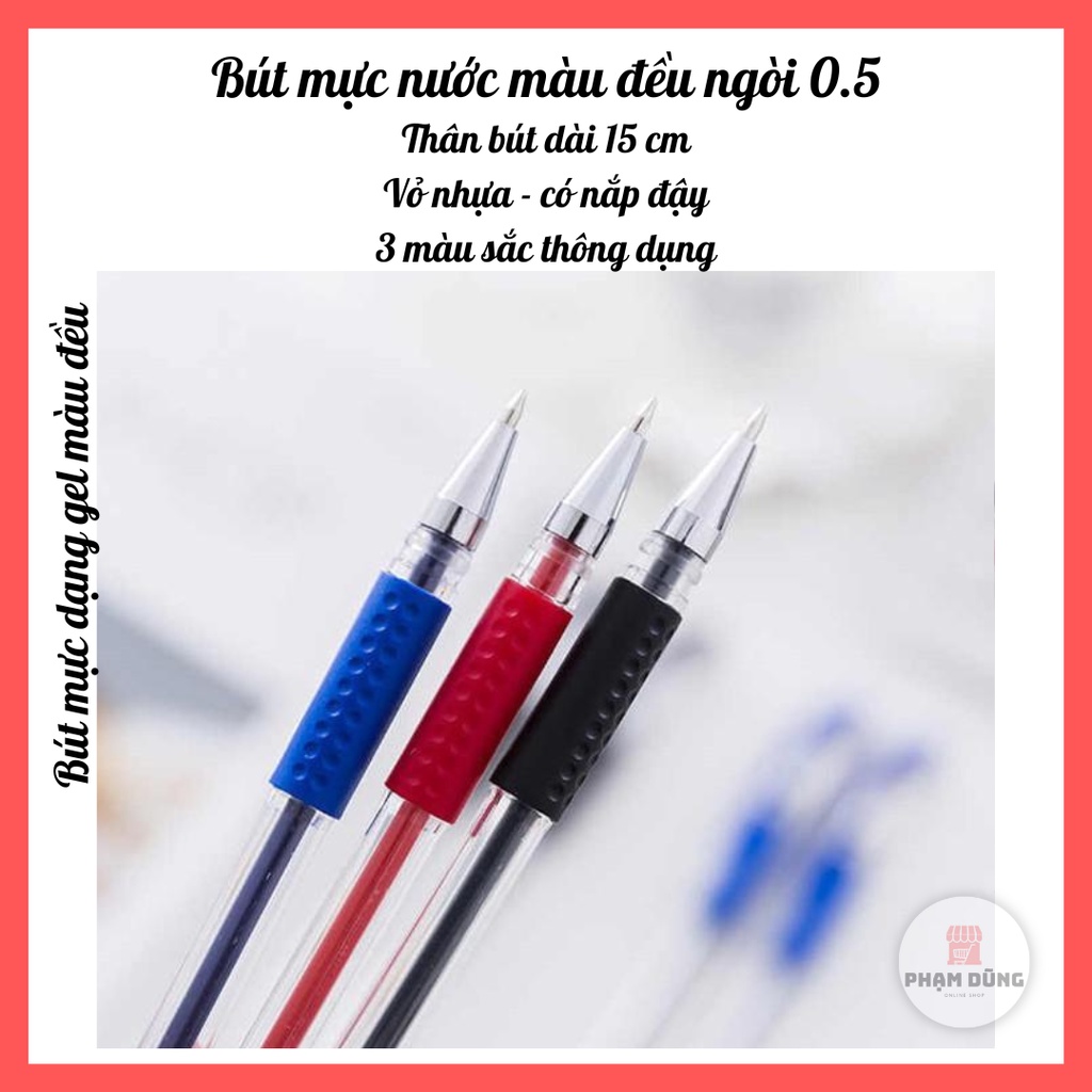 Bút mực nước màu đều ngồi nhỏ 0.5mm , bút bi nước học sinh văn phòng