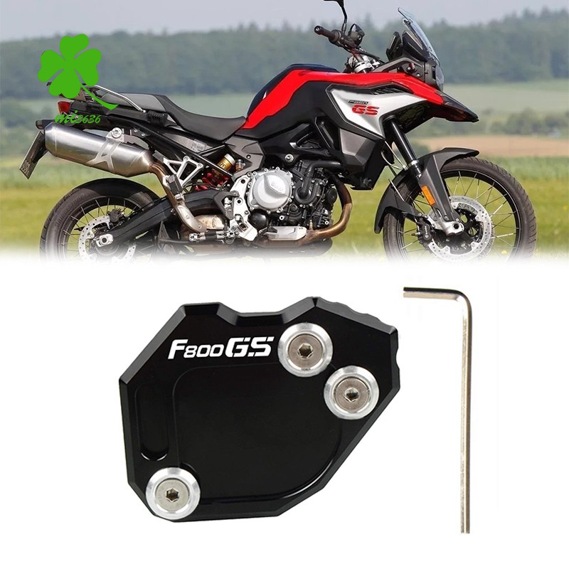 Motorcycle Kickstand Plate Side Stand Enlarger Extension Enlarger Pate Pad for BMW F800GS F 800 GS 2008-2017 (Black)