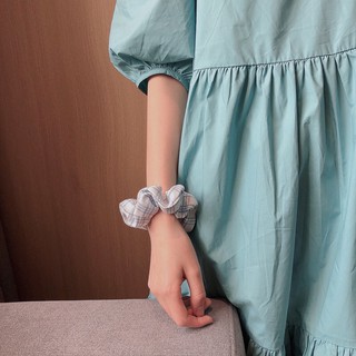 Dây cột tóc caro Scrunchies Hàn Quốc