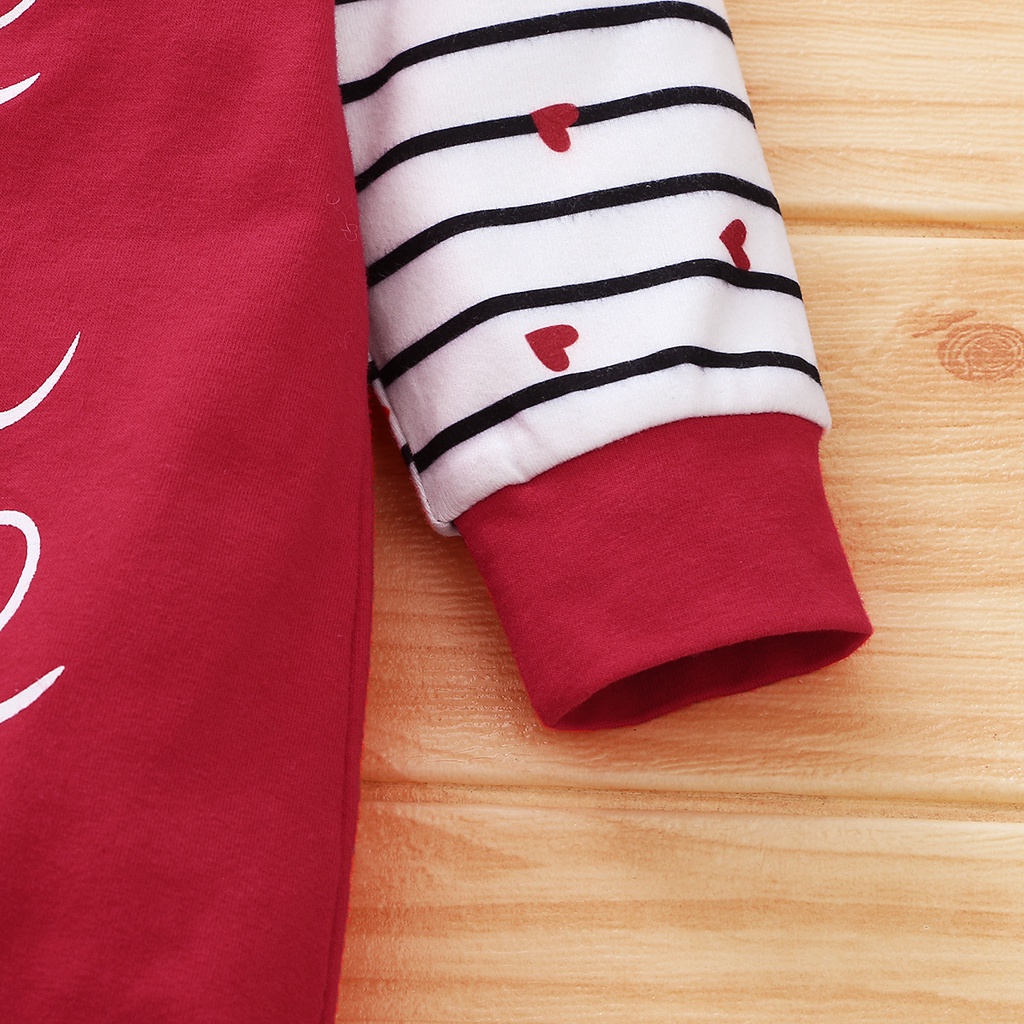 Bộ đồ MIKRDOO gồm áo liền quần dài tay vải cotton họa tiết kẻ sọc họa tiết chữ và mũ đáng yêu xinh xắn cho bé sơ sinh