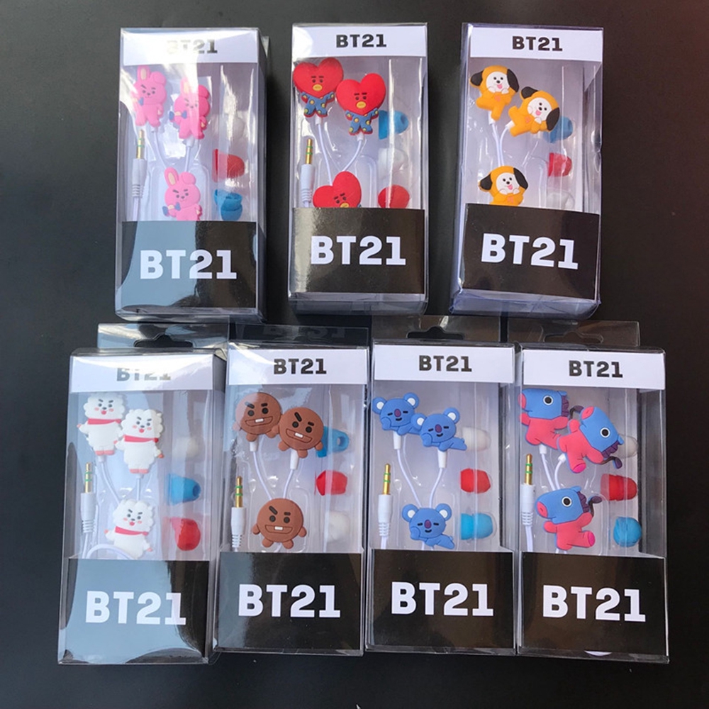 Tai Nghe Nhét Tai Kiểu Dáng Hoạt Hình Bts Bt21