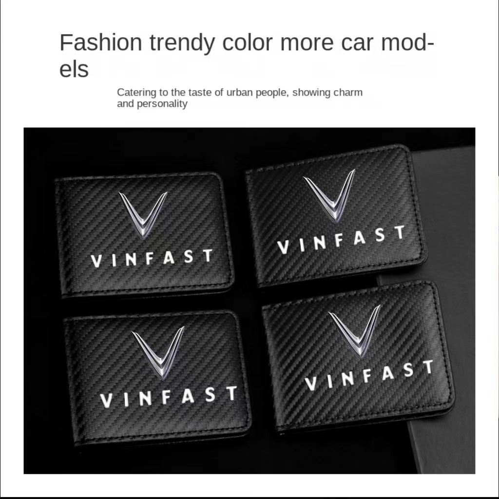 Vỏ Bọc Bằng Lái Xe Họa Tiết Sợi carbon Sang Trọng Cho VinFast VF8 VF9 VF e34 VF5 VF7 LUX2.0 LUX a2.0 VF33