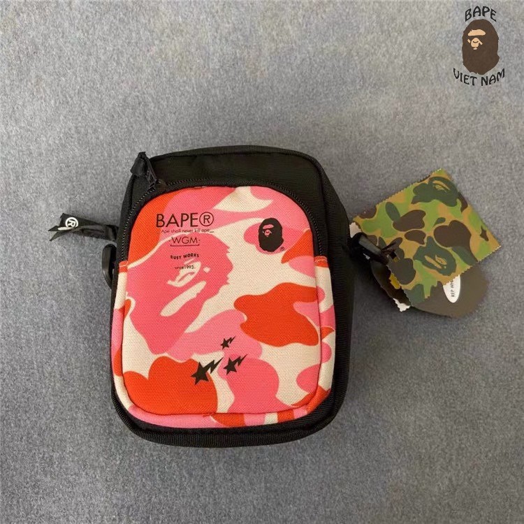 [Ảnh thật + Freeship] Túi đeo chéo Unisex Bape Camo, Mini Bag A Bathing Ape chống shock 3 màu Camo Green, Blue, Pink 1:1 | BigBuy360 - bigbuy360.vn