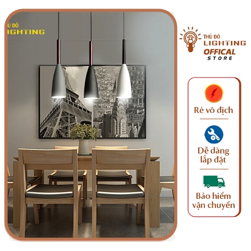 Đèn thả trần đơn trang trí phòng ăn phòng khách , đèn thả trần đơn hình ly dài bảo hành 12 tháng, THALY