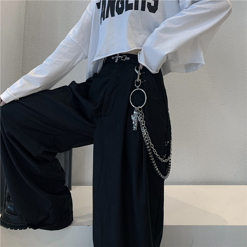 Dây Xích Đeo Thắt Lưng Hai Lớp Phong Cách Hip Hop Harajuku 19310 Cho Nam Nữ