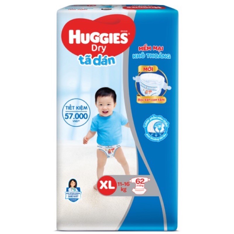 TÃ DÁN HUGGIES XL62 mẫu mới đệm mây