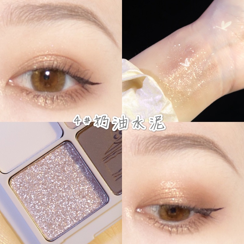 FAICCIA four-color eye shadow   bảng màu đẹp, chống nước, lâu trôi, có dưỡng