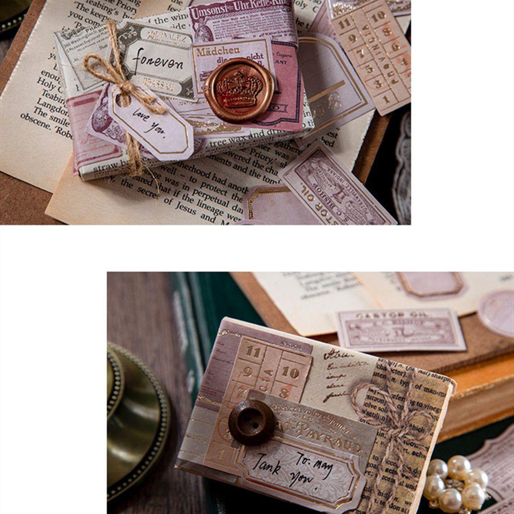 Bộ 30 Miếng Dán Tự Dính Kiểu Vintage Trang Trí Nhật Ký / Nhật Ký