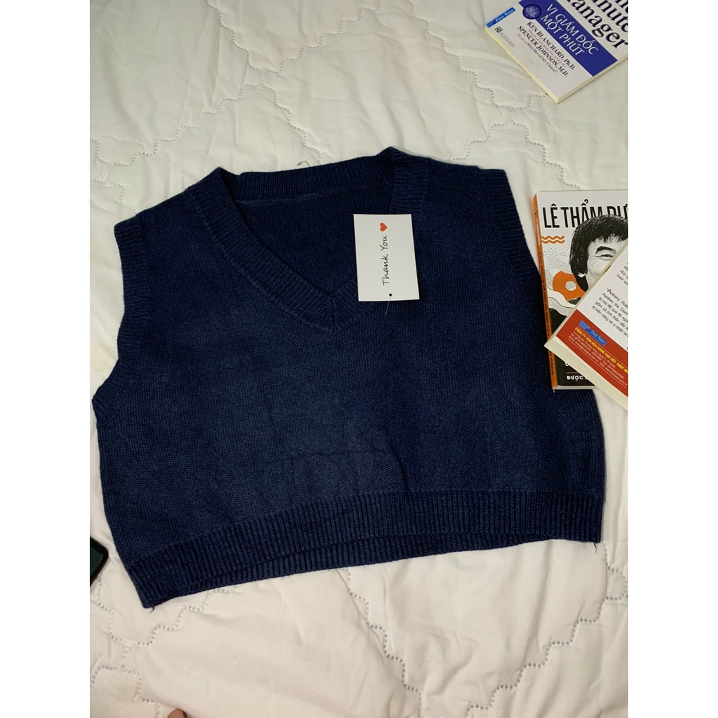 Áo Gile Trơn Dáng Croptop