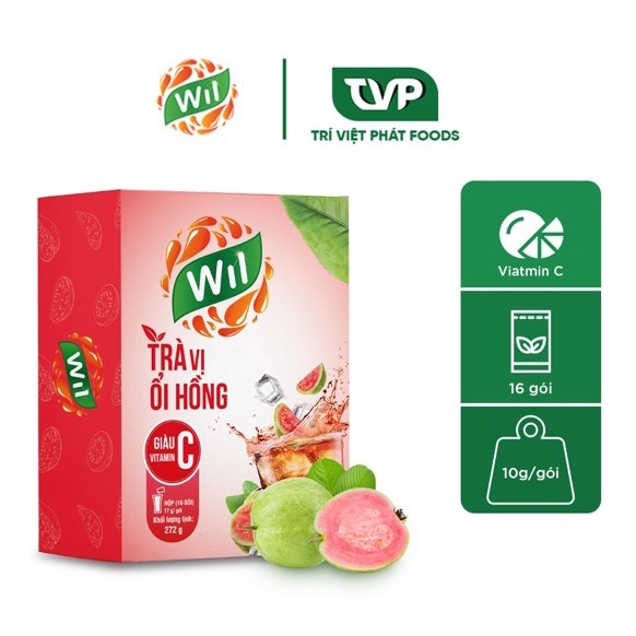 Trà ổi hồng WIL bổ sung vitamin c hộp 272g (16 gói x 17g/gói)