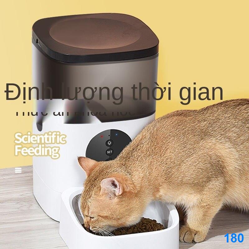 2021 ☑✘Máy cho ăn tự động chó cưng thông minh mèo thức định thời gian và lượng camera giám sát video