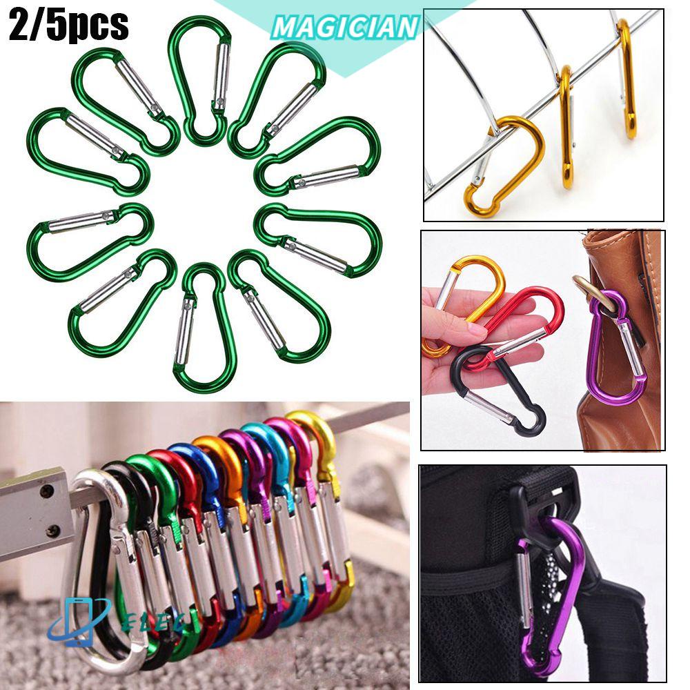 Set 2/5 Móc Khóa Hợp Kim Nhôm 7 Màu Dùng Cắm Trại Leo Núi Tiện Lợi