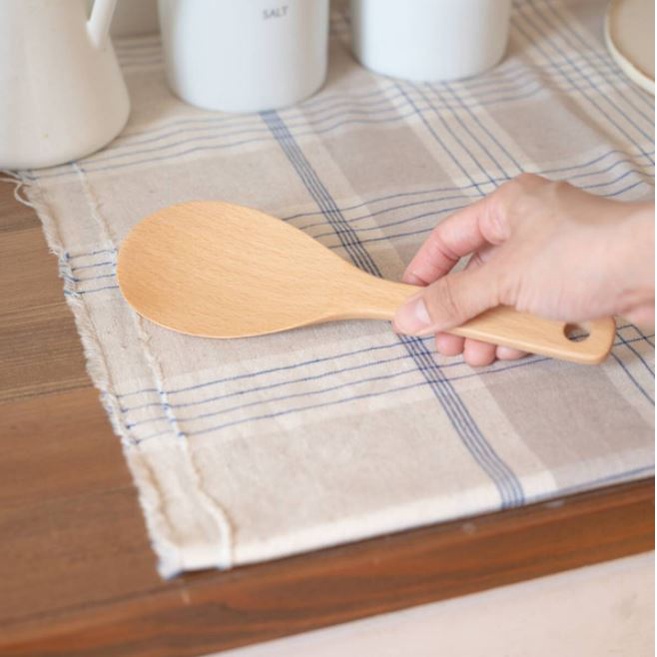 Vá cơm sạn xào bằng gỗ, muỗng gỗ ngũ cốc decor món ăn - GIBA