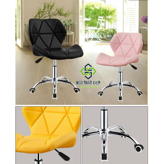 (SHIP 1H) QB-321B Ghế Quầy Thấp Hoặc Trang Điểm Màu, Cao 45-55cm