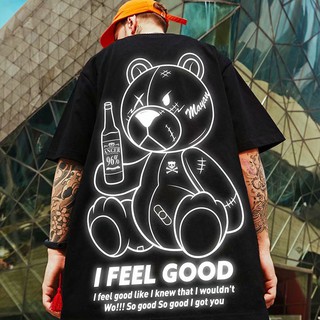 Áo thun tay ngắn in hình chú gấu size M-5Xl