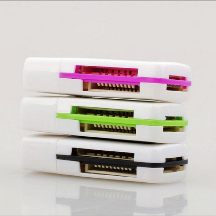Đầu đọc thẻ nhớ micro USB đa năng USB All in one 5in1 cho máy ảnh laptop điện thoại ip có nắp đậy