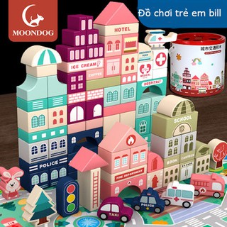 Bộ xếp hình bằng gỗ mô hình thành phố - tinitgdc