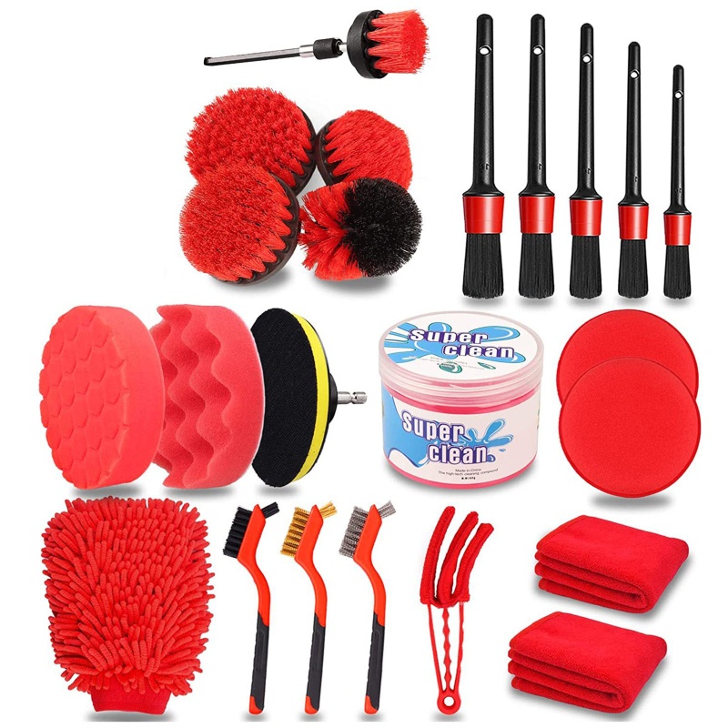 Set 24 Cọ Vệ Sinh Bánh Xe Hơi Có Chi Tiết Gắn Máy Khoan