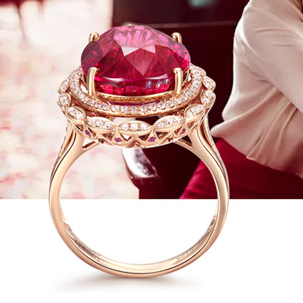 Nhẫn Đính Đá Ruby Nhân Tạo Sang Trọng Cho Nữ