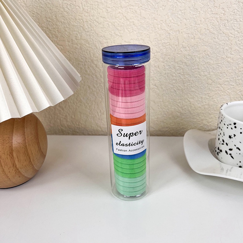 Set 24 Dây Buộc Tóc Cao Su Co Giãn Nhiều Màu Đơn Giản