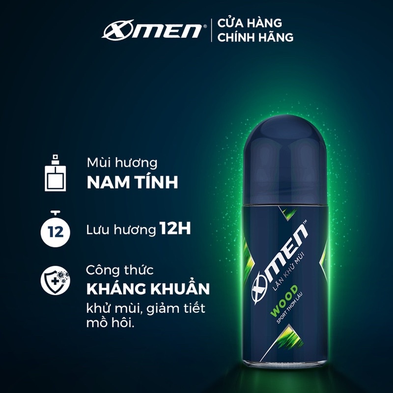 Lăn khử mùi X-Men Wood, Fire, Water, Metal 50ml