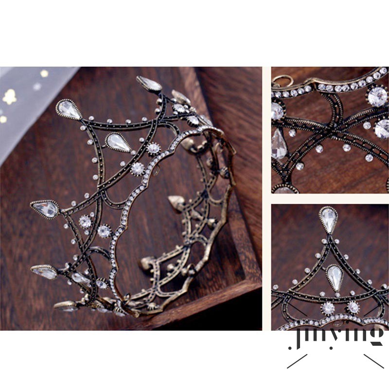 GETNOIVAS Vương miện cài tóc phong cách Vintage cho cô dâu