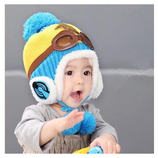 Mũ Len Lông Cừu Phi Công Cho Bé Trai Bé Gái
