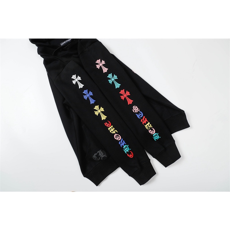 Hàng Có Sẵn Áo Hoodie Thể Thao Cotton Tay Dài In Chữ Chrome Hearts Cross Sanskrit Horseshoe Đơn Giản Dành Cho Cặp Đôi
