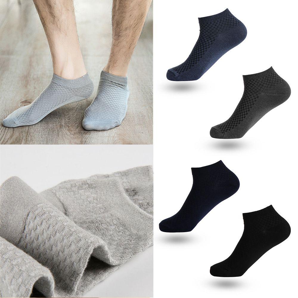 Set 1 / 5 Đôi Vớ Cotton Sợi Tre Tàng Hình Massage Chân Thuyền