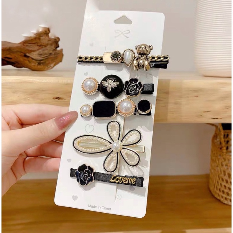 Kẹp tóc mái kim loại Hàn quốc sang trọng